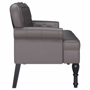 Καναπές Chesterfield Γκρι 119,5 x 64,5 x 75 εκ. Τεχνητό Δέρμα - Pakobazaar