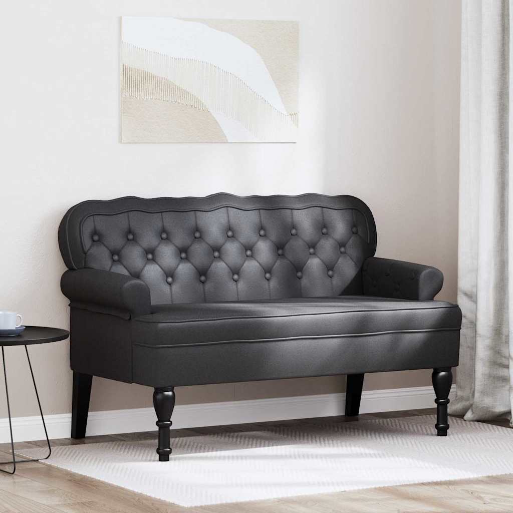 Καναπές Chesterfield Μαύρο 119,5 x 64,5 x 75 εκ. Τεχνητό Δέρμα - Pakobazaar