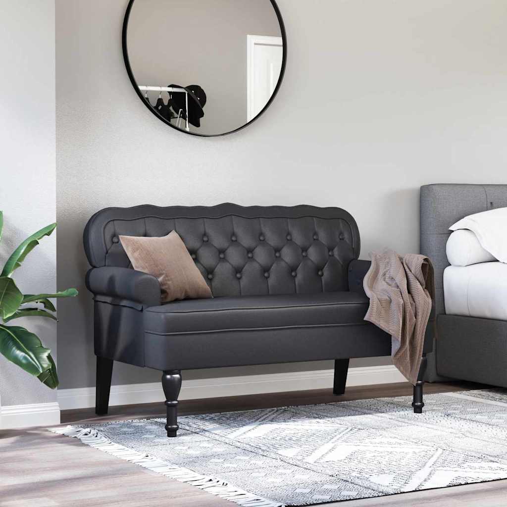 Καναπές Chesterfield Μαύρο 119,5 x 64,5 x 75 εκ. Τεχνητό Δέρμα - Pakobazaar