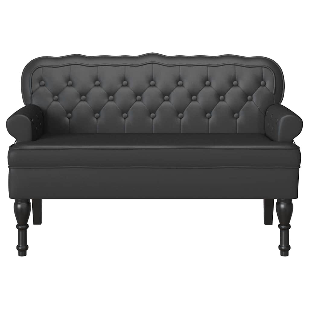 Καναπές Chesterfield Μαύρο 119,5 x 64,5 x 75 εκ. Τεχνητό Δέρμα - Pakobazaar