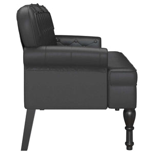 Καναπές Chesterfield Μαύρο 119,5 x 64,5 x 75 εκ. Τεχνητό Δέρμα - Pakobazaar