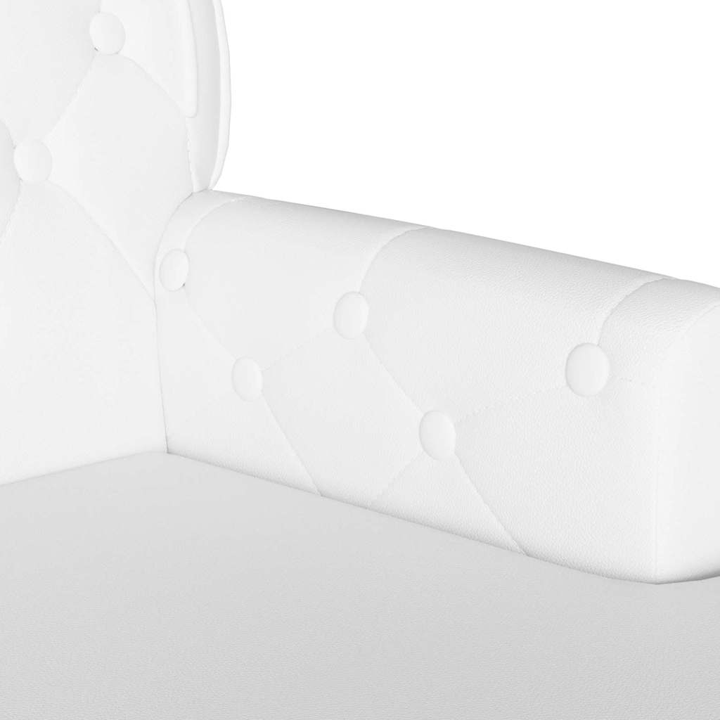 Καναπές Chesterfield Λευκό 119,5 x 64,5 x 75 εκ. Τεχνητό Δέρμα - Pakobazaar