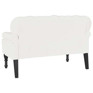Καναπές Chesterfield Λευκό 119,5 x 64,5 x 75 εκ. Τεχνητό Δέρμα - Pakobazaar