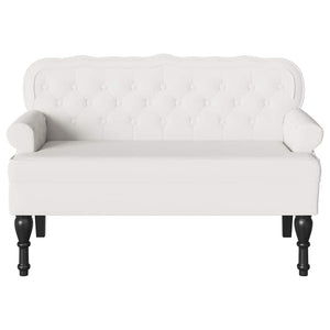 Καναπές Chesterfield Λευκό 119,5 x 64,5 x 75 εκ. Τεχνητό Δέρμα - Pakobazaar