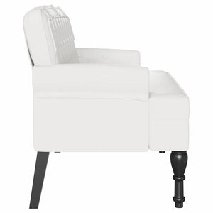 Καναπές Chesterfield Λευκό 119,5 x 64,5 x 75 εκ. Τεχνητό Δέρμα - Pakobazaar