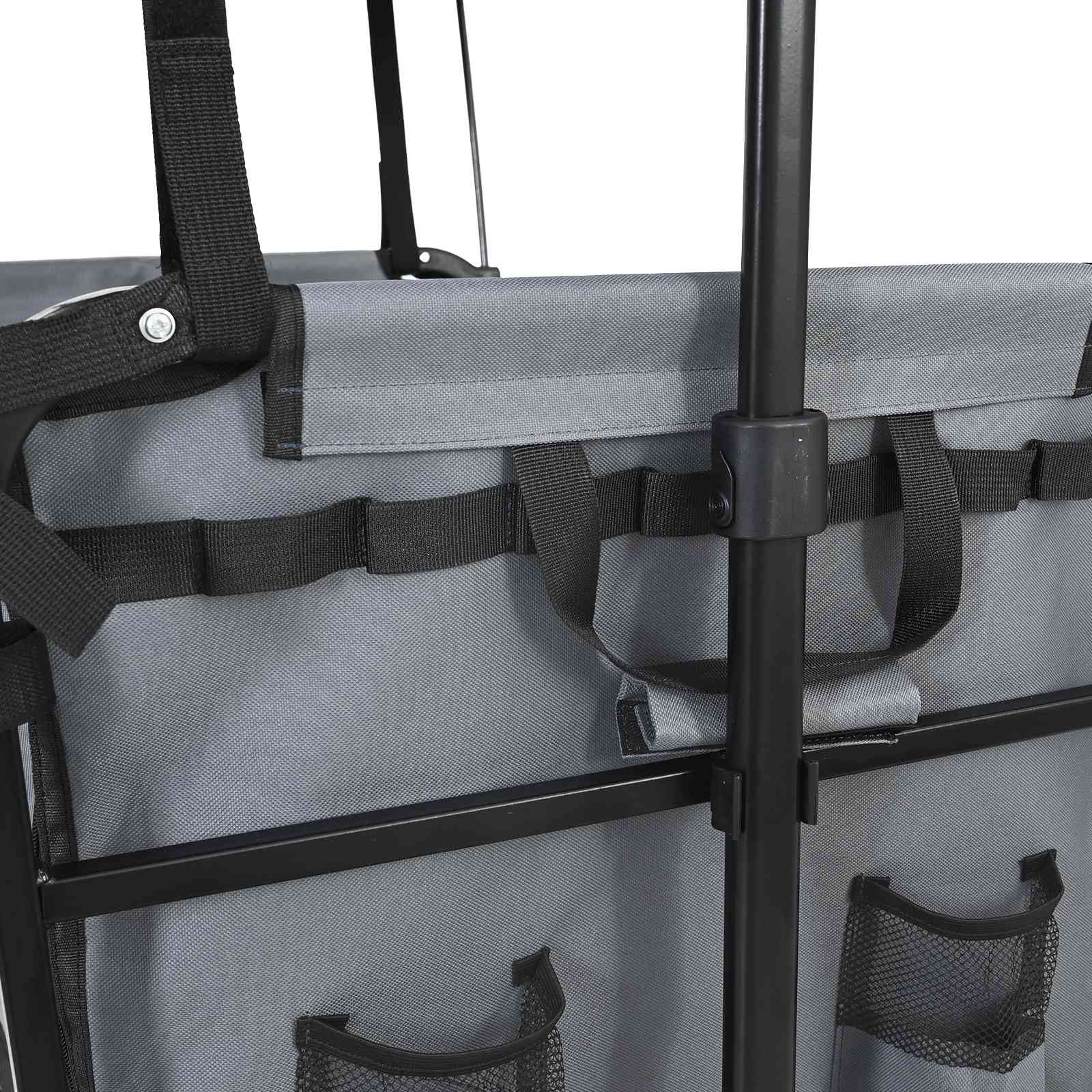 Αναδιπλούμενο Τρόλεϊ Χειρός Γκρι 105 x 56.5 x 116 εκ. - Pakobazaar