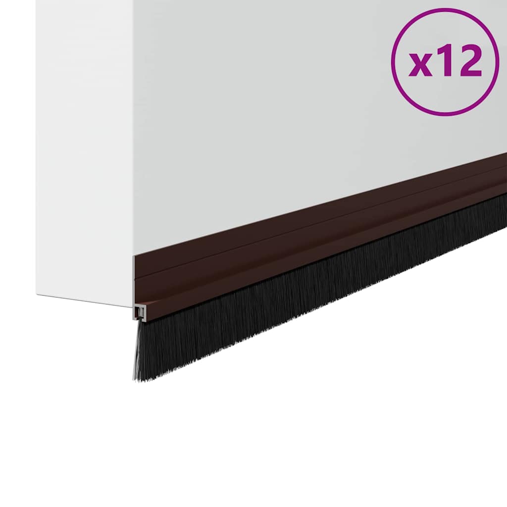 Αυτοκόλλητες σφραγίδες πόρτας 12 pcs Καφέ 100 cm
