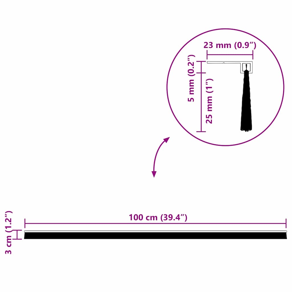 Αυτοκόλλητες σφραγίδες πόρτας 2 pcs Καφέ 100 cm