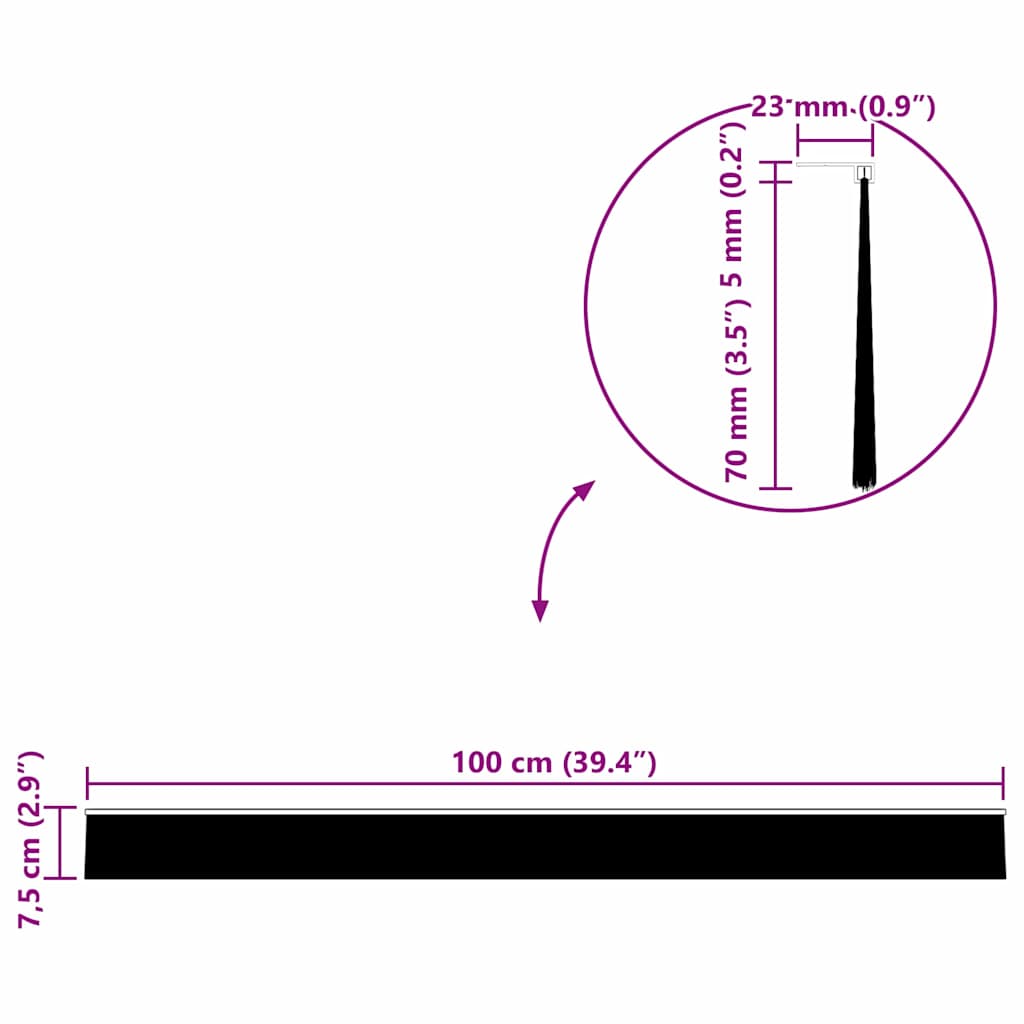 Αυτοκόλλητες σφραγίδες πόρτας 6 pcs Καφέ 100 cm