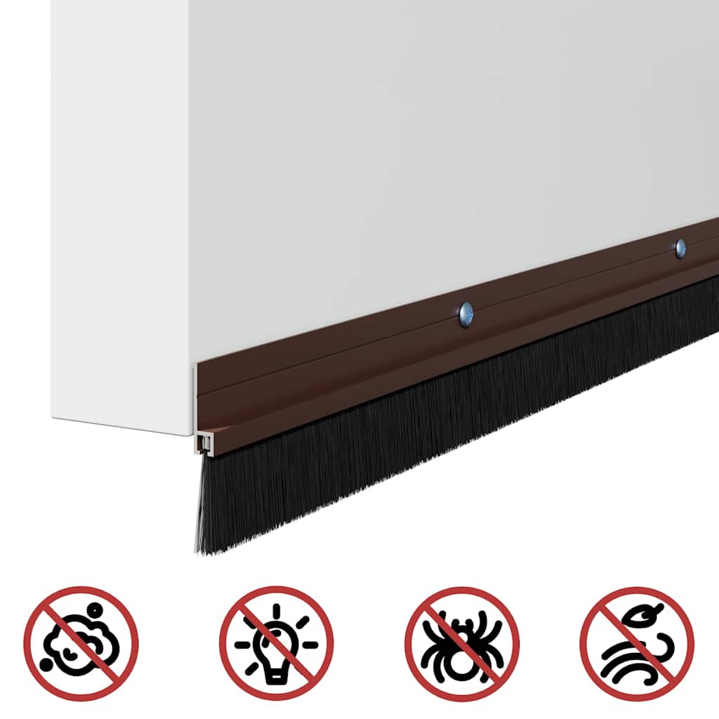 Σφραγίδες πόρτας με βούρτσες που προσαρτώνται 2 pcs Καφέ 100 cm