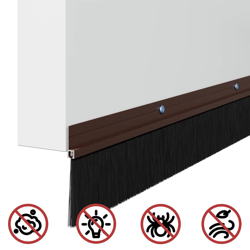 Σφραγίδες πόρτας με βούρτσες που προσαρτώνται 2 pcs Καφέ 100 cm