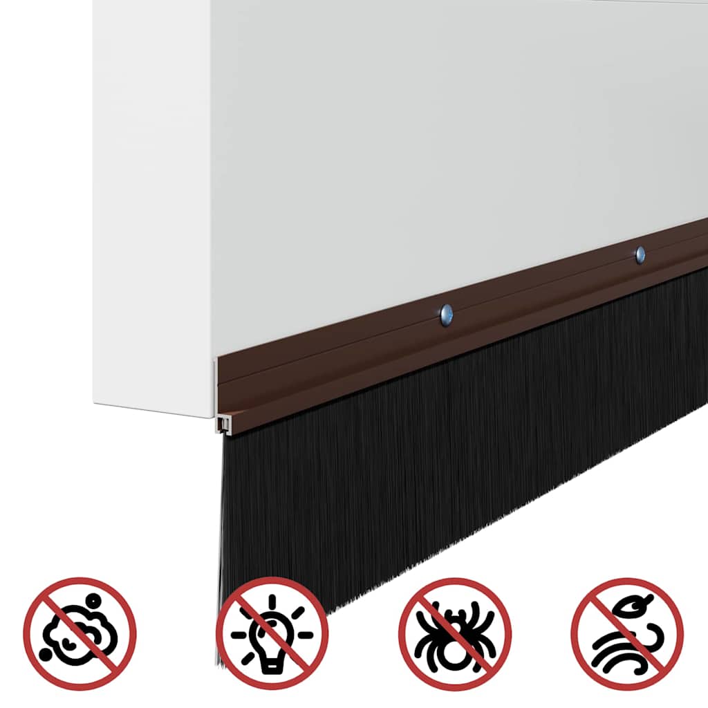 Σφραγίδες πόρτας με βούρτσες που προσαρτώνται 6 pcs Καφέ 100 cm