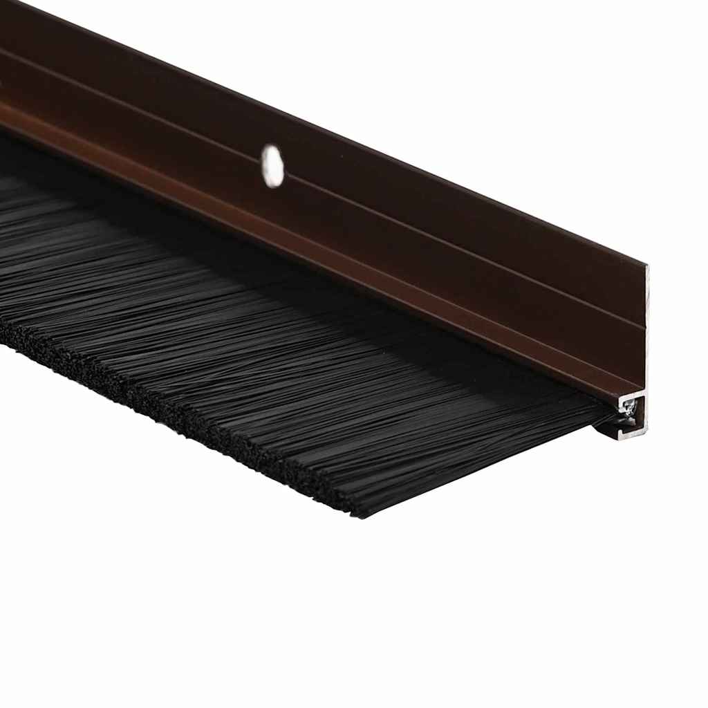 Σφραγίδες πόρτας με βούρτσες που προσαρτώνται 2 pcs Καφέ 100 cm