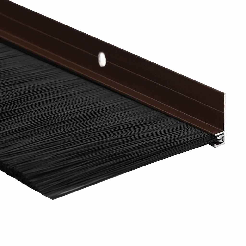 Σφραγίδες πόρτας με βούρτσες που προσαρτώνται 2 pcs Καφέ 100 cm