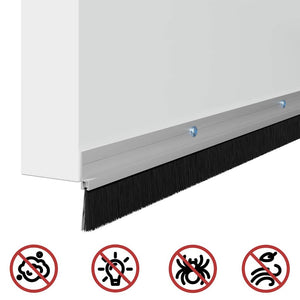 Σφραγίδες πόρτας με βούρτσες που προσαρτώνται 2 pcs Ασημί - Pakobazaar