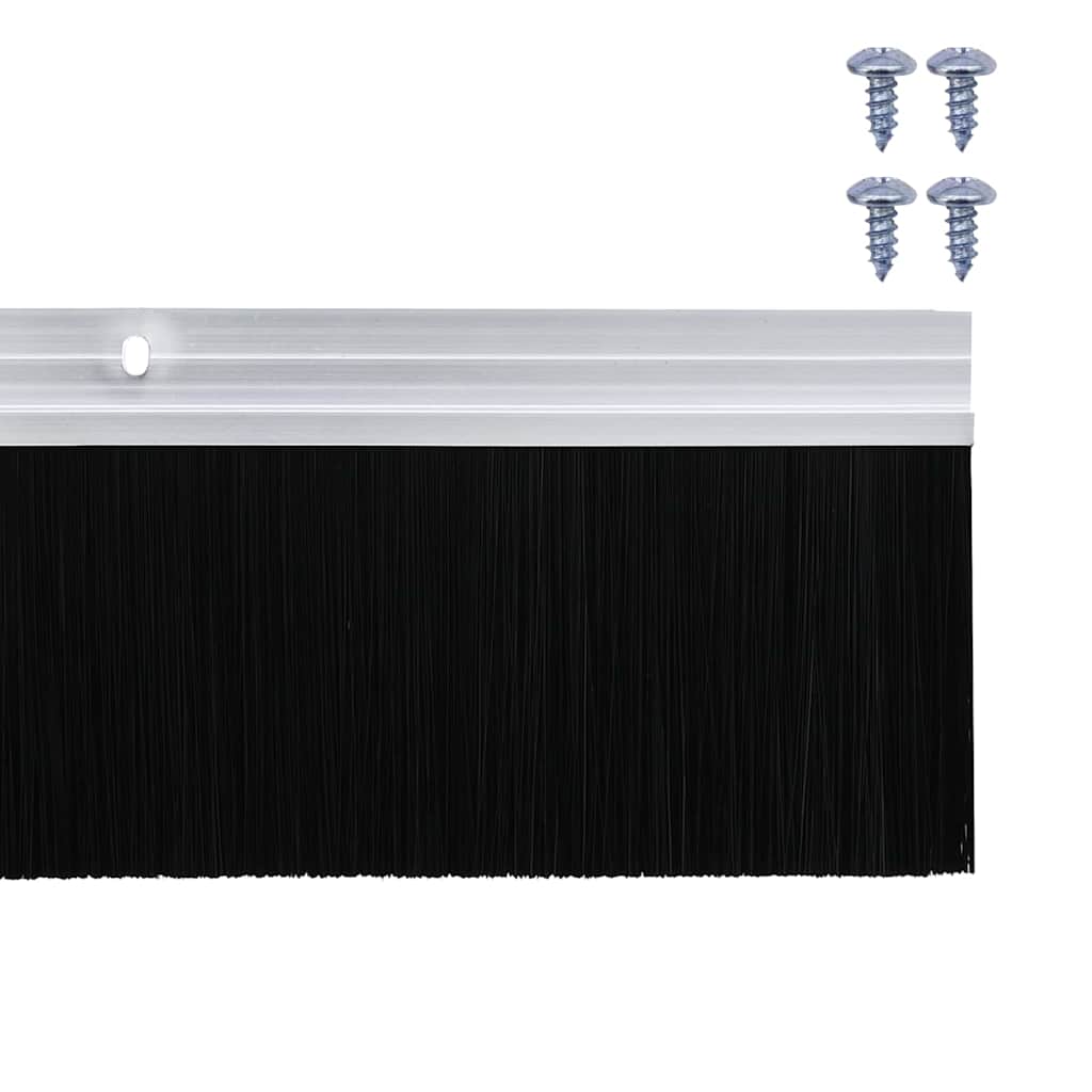 Σφραγίδες πόρτας με βούρτσες που προσαρτώνται 2 pcs Ασημί