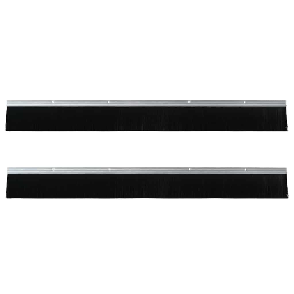 Σφραγίδες πόρτας με βούρτσες που προσαρτώνται 2 pcs Ασημί