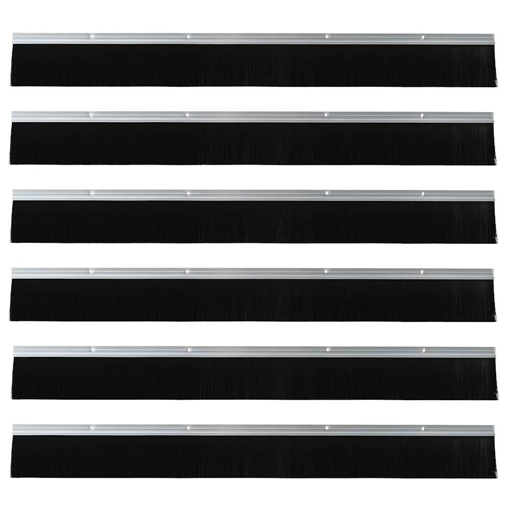 Σφραγίδες πόρτας με βούρτσες που προσαρτώνται 6 pcs Ασημί