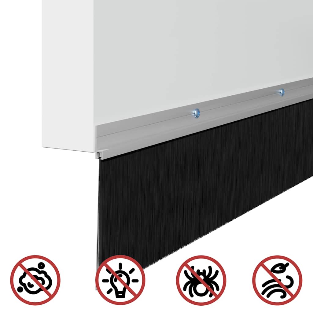 Σφραγίδες πόρτας με βούρτσες που προσαρτώνται 6 pcs Ασημί