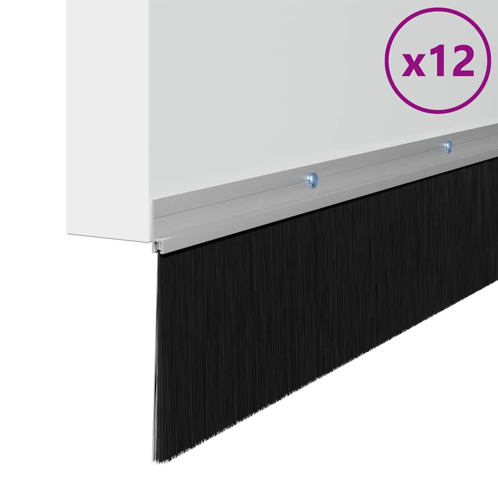 Σφραγίδες πόρτας με βούρτσες που προσαρτώνται 12 pcs Ασημί