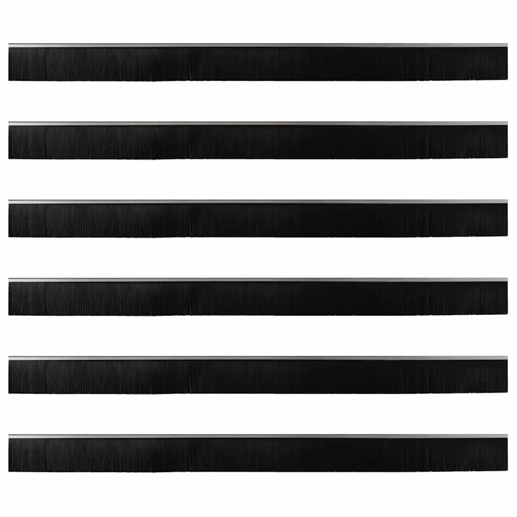 Σφραγίδες πόρτας με βούρτσες που προσαρτώνται 6 pcs Ασημί