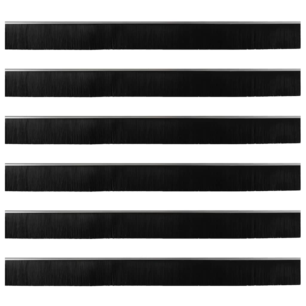 Σφραγίδες πόρτας με βούρτσες που προσαρτώνται 6 pcs Ασημί