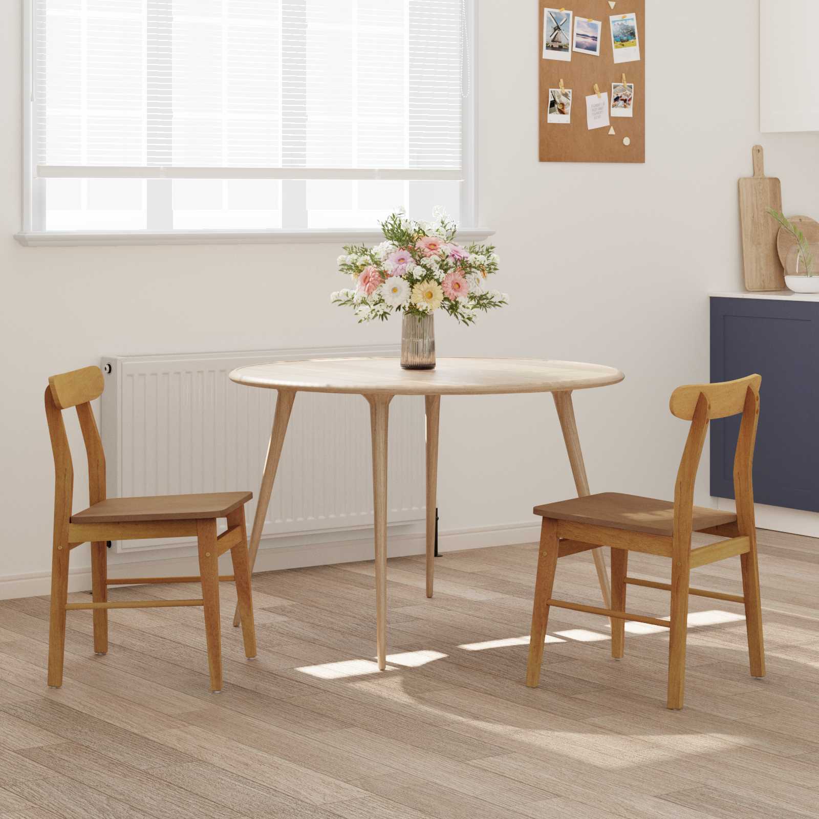 Καρέκλα τραπεζαρίας 2 pcs Φυσικό 43 x 44,5 x 77 εκ.