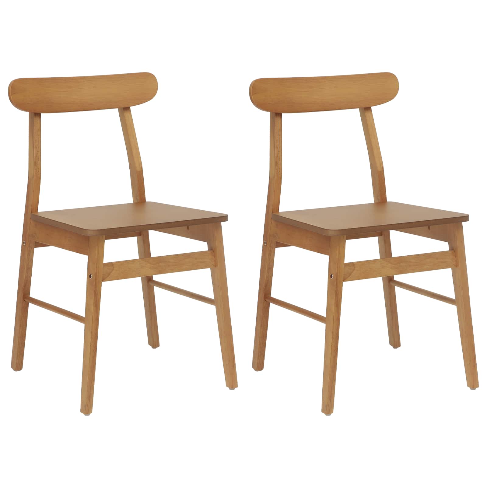 Καρέκλα τραπεζαρίας 2 pcs Φυσικό 43 x 44,5 x 77 εκ.