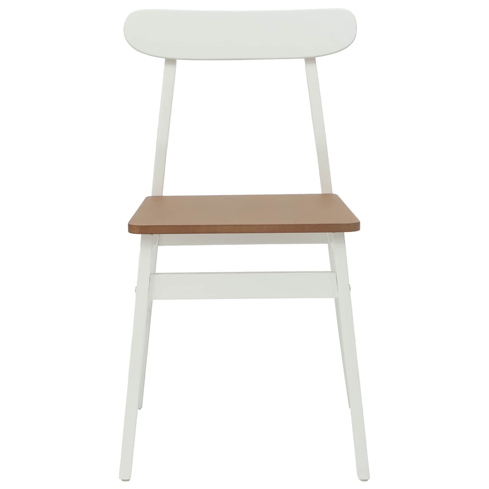 Καρέκλα τραπεζαρίας 2 pcs Λευκό και Φυσικό 43 x 44,5 x 77 εκ.