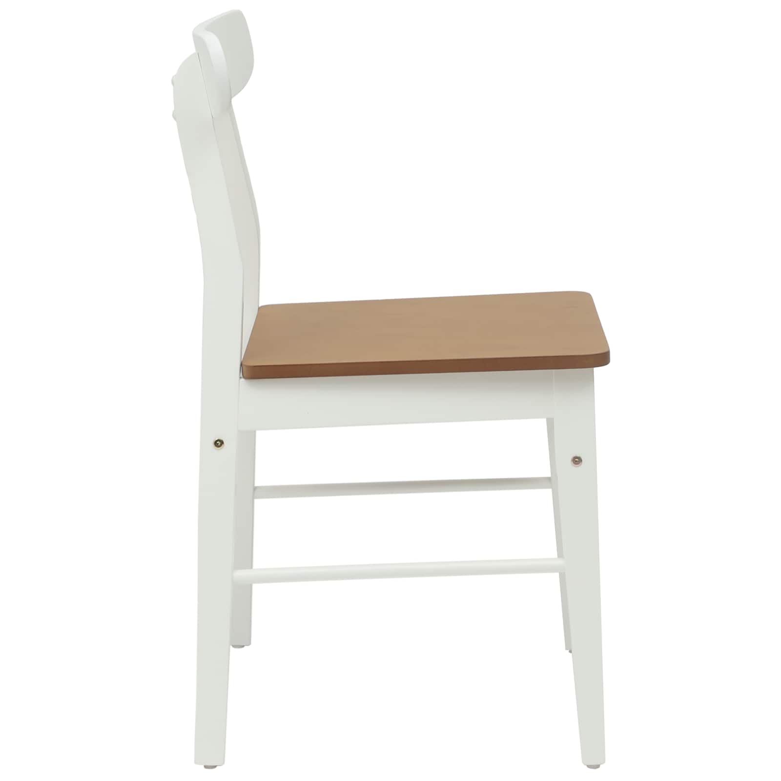 Καρέκλα τραπεζαρίας 2 pcs Λευκό και Φυσικό 43 x 44,5 x 77 εκ.