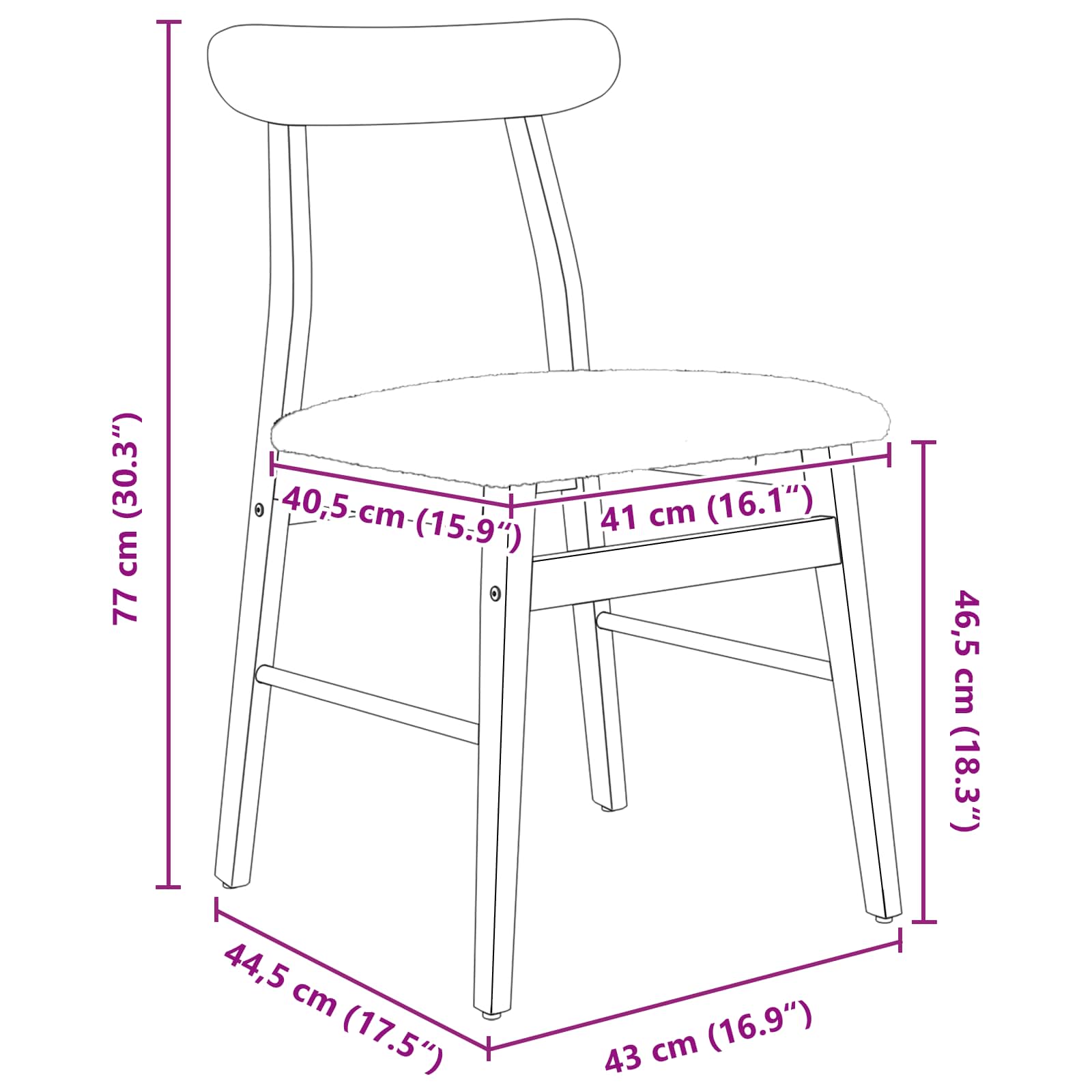 Καρέκλα τραπεζαρίας 2 pcs Φυσικό και Ανοιχτό