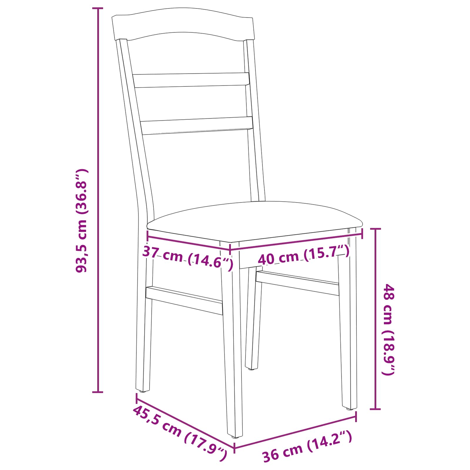 Καρέκλα τραπεζαρίας 2 pcs Ανοιχτό Καφέ και Μαύρο