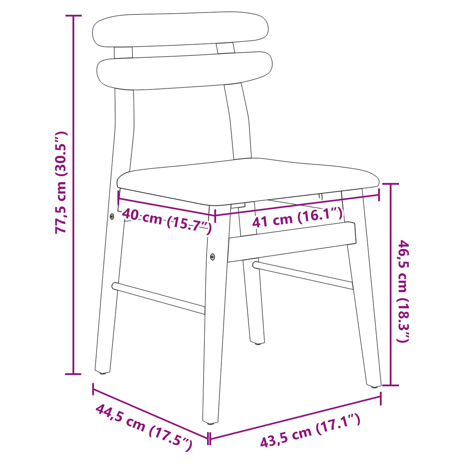 Καρέκλα τραπεζαρίας 2 pcs Λευκό και Γκρι Στερεό Ξύλο Ραβέντι