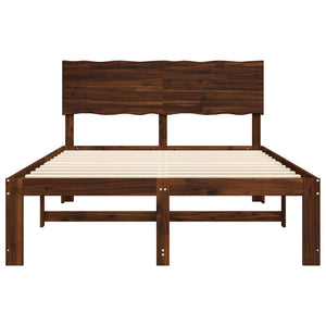 Διπλό Κρεβάτι με Κεφαλάρι ROSTOCK Σκούρο Καφέ 140 x 190 cm - Pakobazaar