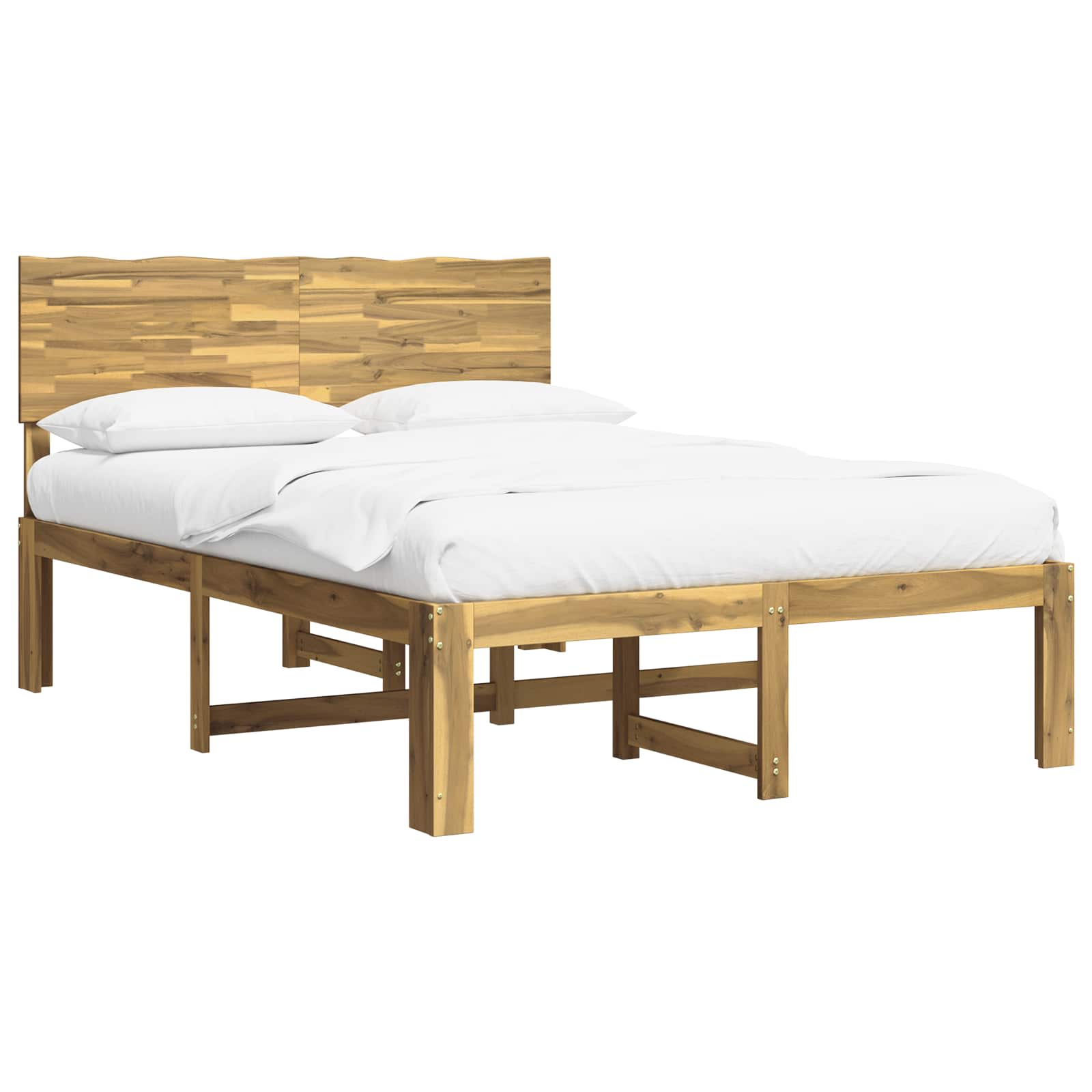 Διπλό Κρεβάτι με Κεφαλάρι ROSTOCK Λευκό 150 x 200 cm - Pakobazaar