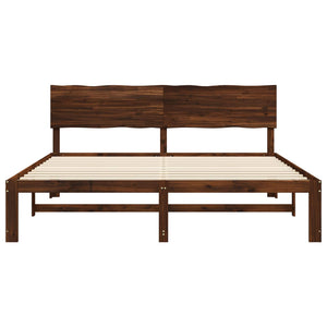 Διπλό Κρεβάτι με Κεφαλάρι ROSTOCK Σκούρο Καφέ 180 x 200 cm - Pakobazaar
