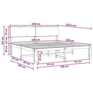 Διπλό Κρεβάτι με Κεφαλάρι ROSTOCK Λευκό 200 x 200 cm - Pakobazaar
