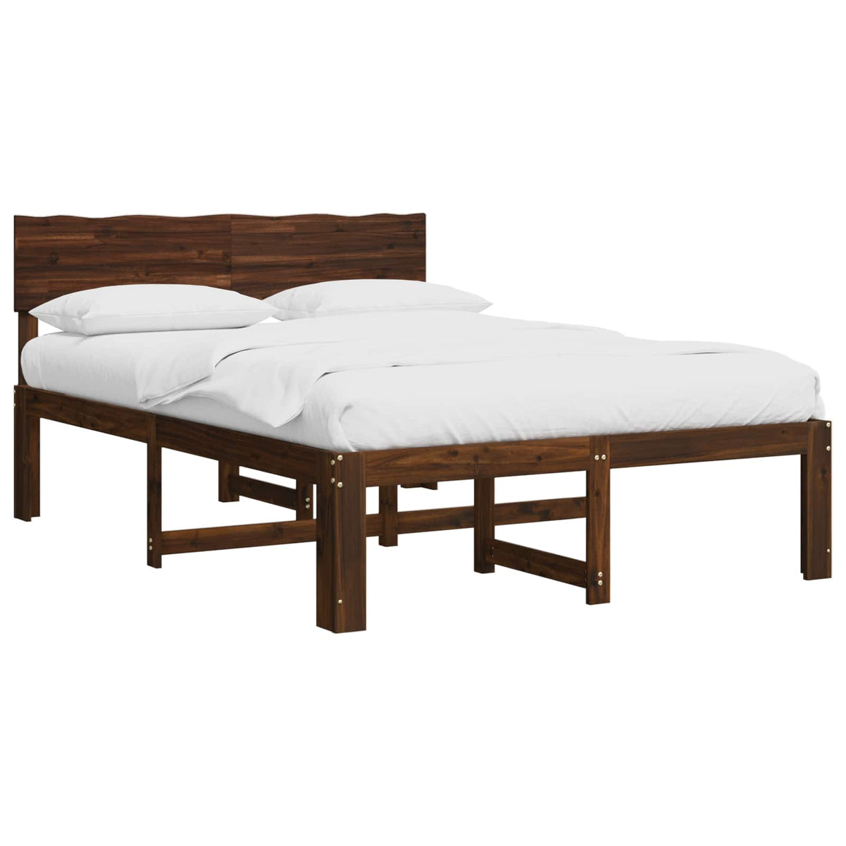 Διπλό Κρεβάτι με Κεφαλάρι ROSTOCK Σκούρο Καφέ 150 x 200 cm