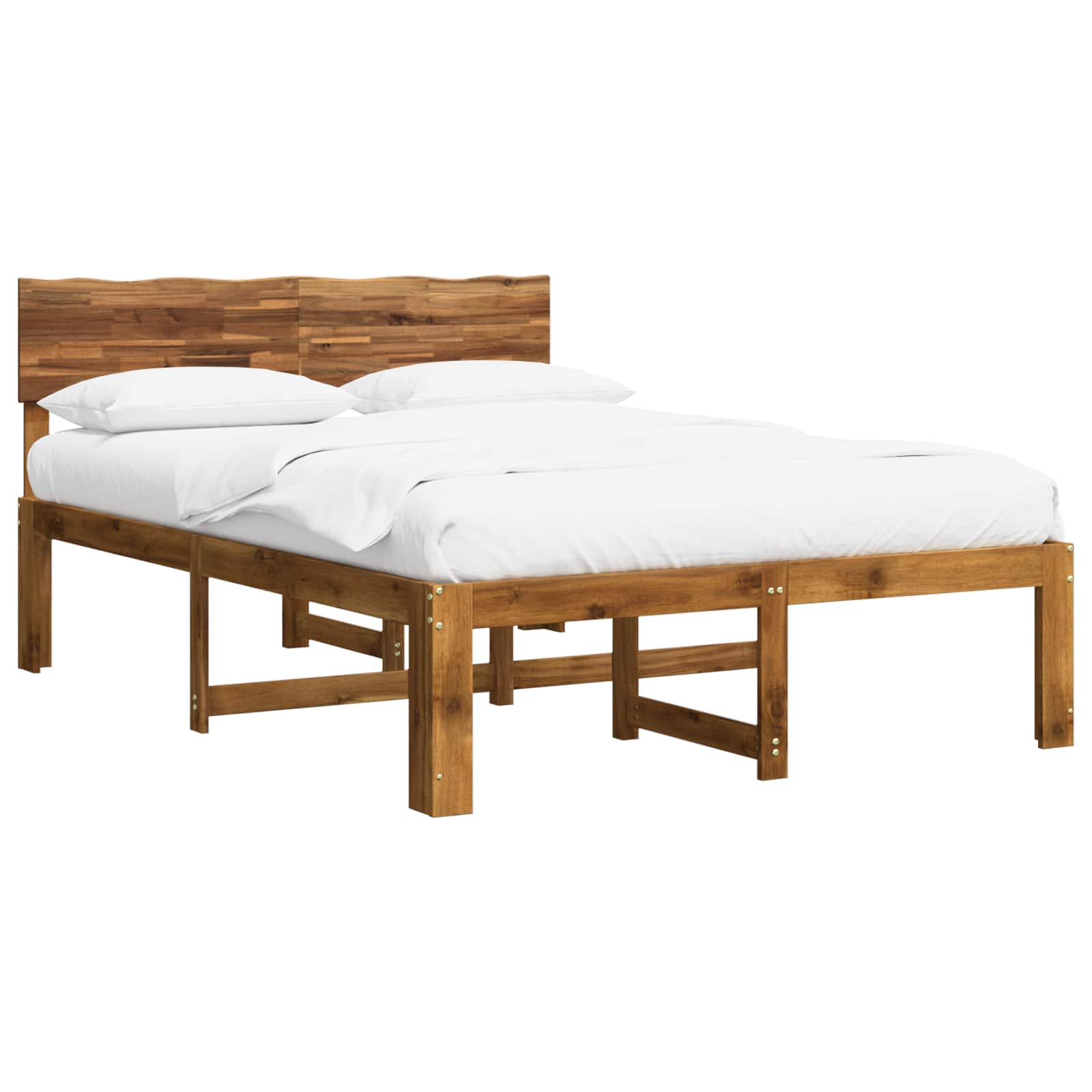 Διπλό Κρεβάτι με Κεφαλάρι ROSTOCK Φυσικό 150 x 200 cm - Pakobazaar