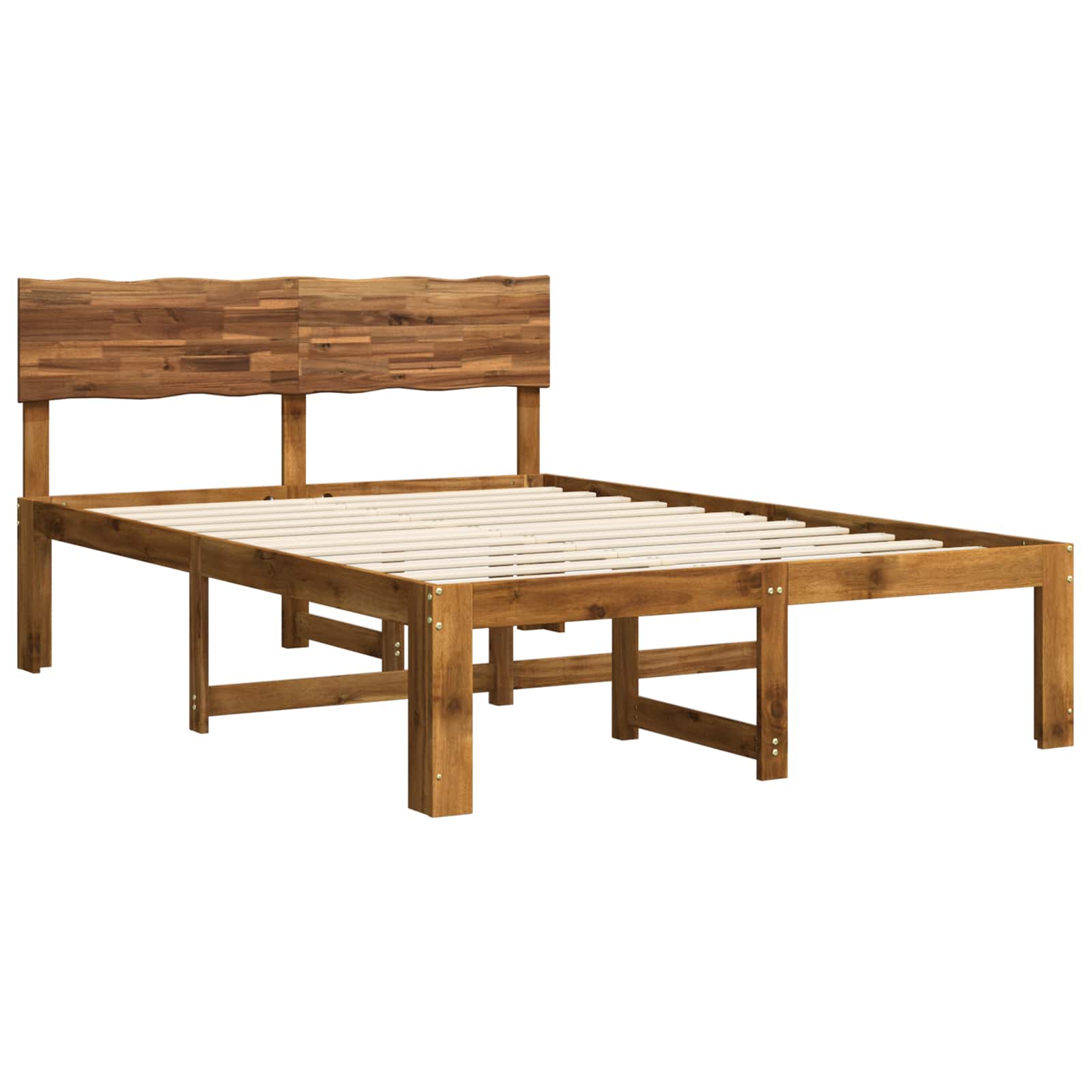 Διπλό Κρεβάτι με Κεφαλάρι ROSTOCK Φυσικό 150 x 200 cm - Pakobazaar