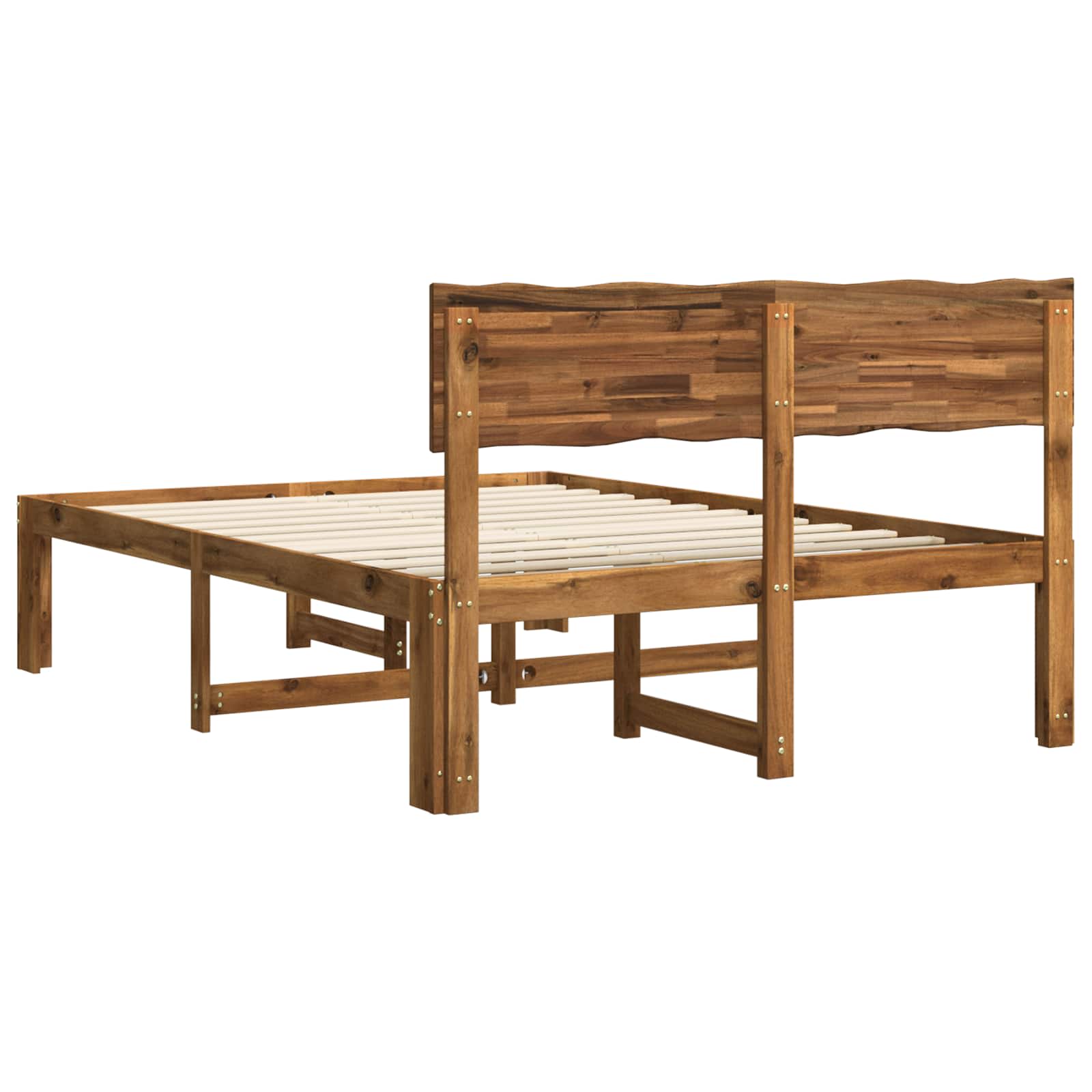 Διπλό Κρεβάτι με Κεφαλάρι ROSTOCK Φυσικό 150 x 200 cm - Pakobazaar