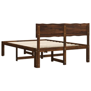 Διπλό Κρεβάτι με Κεφαλάρι ROSTOCK Σκούρο Καφέ 160 x 200 cm - Pakobazaar