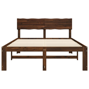 Διπλό Κρεβάτι με Κεφαλάρι ROSTOCK Σκούρο Καφέ 160 x 200 cm - Pakobazaar