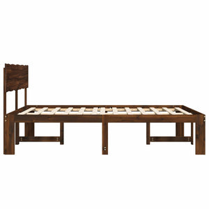 Διπλό Κρεβάτι με Κεφαλάρι ROSTOCK Σκούρο Καφέ 160 x 200 cm - Pakobazaar