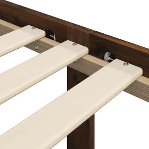 Διπλό Κρεβάτι με Κεφαλάρι ROSTOCK Σκούρο Καφέ 200 x 200 cm - Pakobazaar