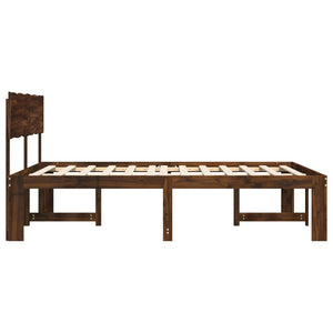 Διπλό Κρεβάτι με Κεφαλάρι ROSTOCK Σκούρο Καφέ 200 x 200 cm - Pakobazaar
