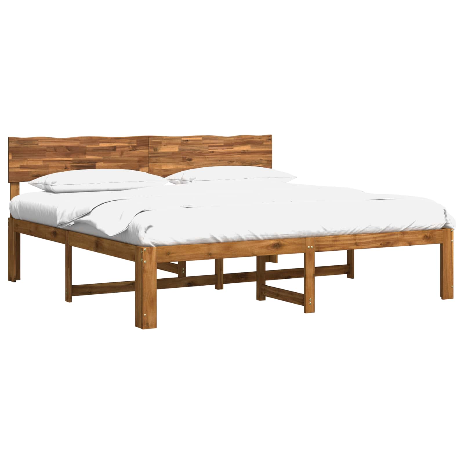 Διπλό Κρεβάτι με Κεφαλάρι ROSTOCK Φυσικό 200 x 200 cm - Pakobazaar