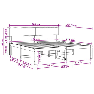 Διπλό Κρεβάτι με Κεφαλάρι ROSTOCK Λευκό 200 x 200 cm - Pakobazaar