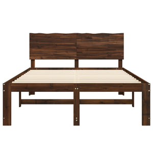 Διπλό Κρεβάτι με Κεφαλάρι ROSTOCK Σκούρο Καφέ 150 x 200 cm - Pakobazaar