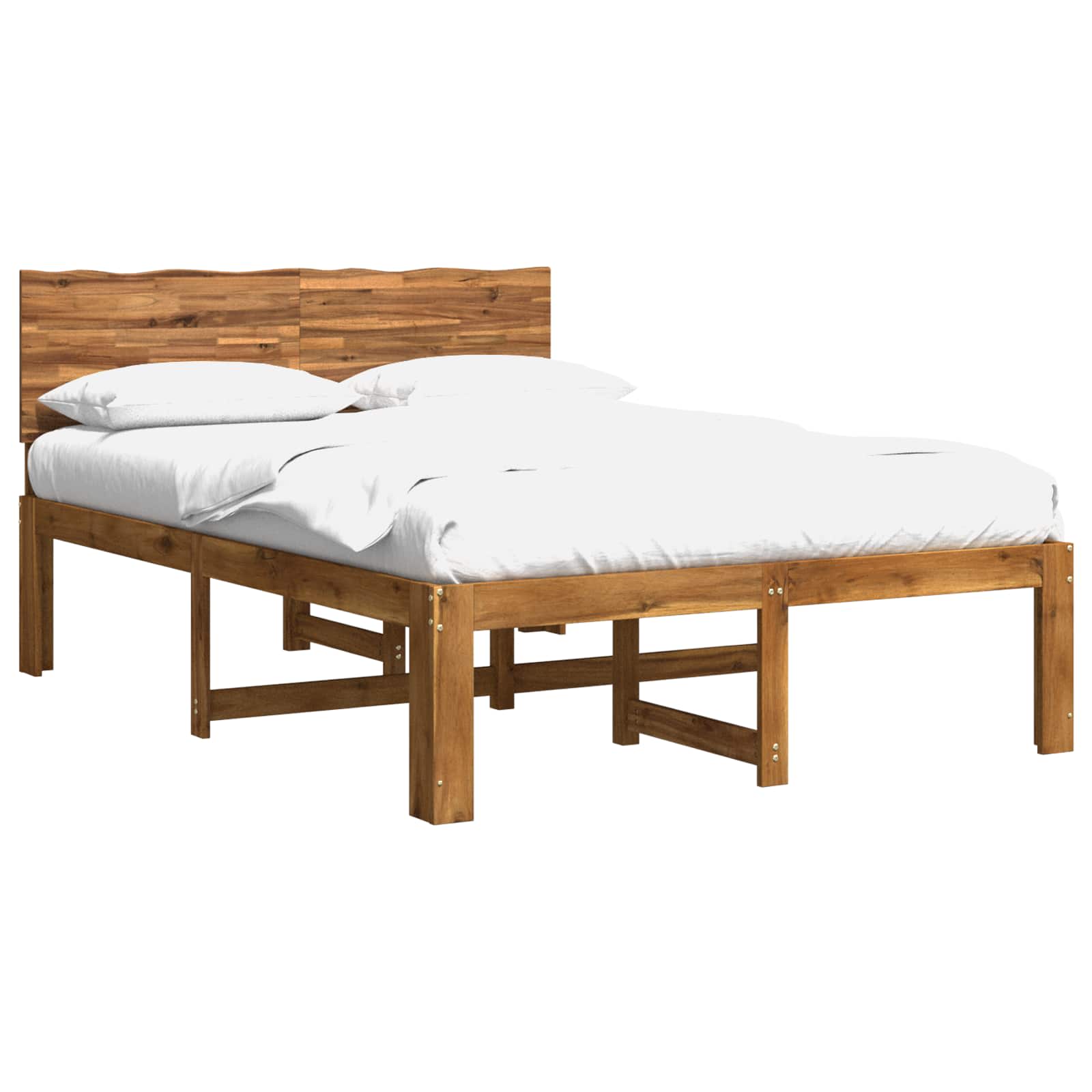Διπλό Κρεβάτι με Κεφαλάρι ROSTOCK Φυσικό 150 x 200 cm - Pakobazaar